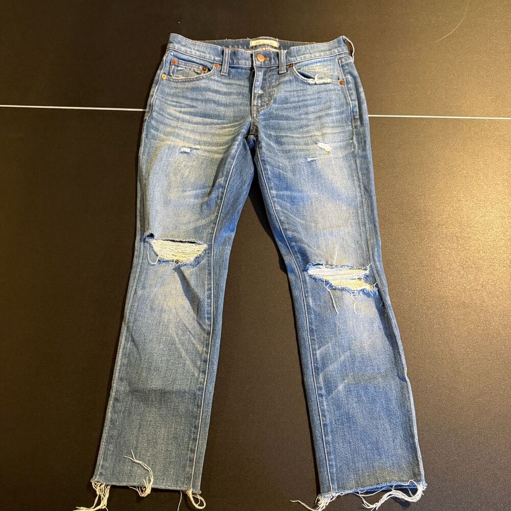 Madewell The Slim Boyjean Distressed Light Wash Jeans - Size 24